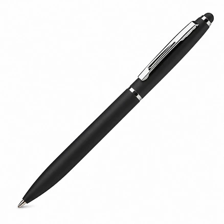 Ручка металлическая шариковая Глори Софт soft-touch, черный