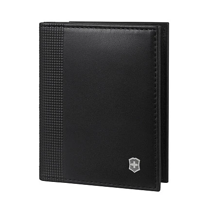 Визитница VICTORINOX Altius Alox с защитой от сканирования RFID, чёрная, натуральная кожа, 9x1x10 см