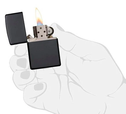 Зажигалка ZIPPO Classic с покрытием Black Matte, латунь/сталь, чёрная, матовая, 38x13x57 мм