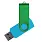 Флеш накопитель USB 2.0 Twister Сolor Mix 16GB, пластик Софт Тач/металл, голубой/зеленый_ГОЛУБОЙ 12
