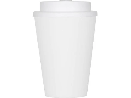 Пластиковый стакан Take away с двойными стенками и крышкой с силиконовым клапаном, 350 мл, белый