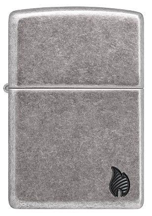 Зажигалка ZIPPO Armor® Flame c покрытием Antique Silver, латунь/сталь, серебристая, 38x13x57 мм