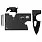 Карточка Tools leeds, 9 функций, инструменты из нержавеющей стали, корпус из полупрозрачного черного  пластика_ЧЕРНЫЙ