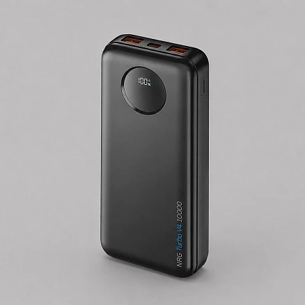 Внешний АКБ NRG Turbo V4 10000 мА-ч, дисплей, черный, Deppa