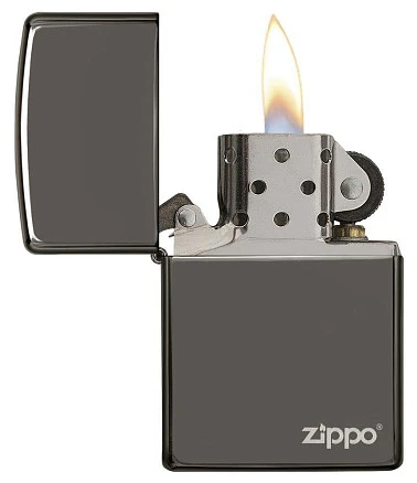 Зажигалка ZIPPO Classic с покрытием Black Ice®, латунь/сталь, чёрная, глянцевая, 38x13x57 мм
