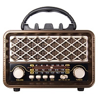 Ретро радио в стиле радиолы, диапазон частот  AM FM SW, USB, Bluetooth, Heritage Timeless, цвет  коричневый