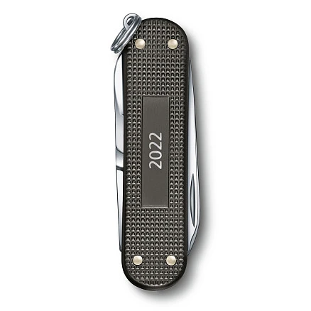 Нож-брелок VICTORINOX Classic Alox LE 2022, 58 мм, 5 функций, алюминиевая рукоять, серый