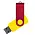Флеш накопитель USB 2.0 Twister Сolor Mix 16GB, пластик Софт Тач/металл, желтый/красный_желтый 4