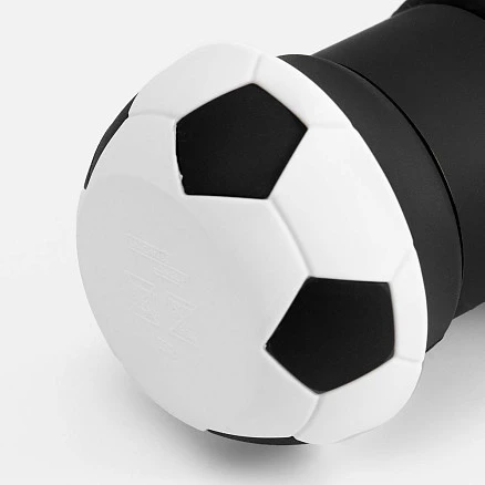 Складная бутылка для воды Football Flex, белая с черным