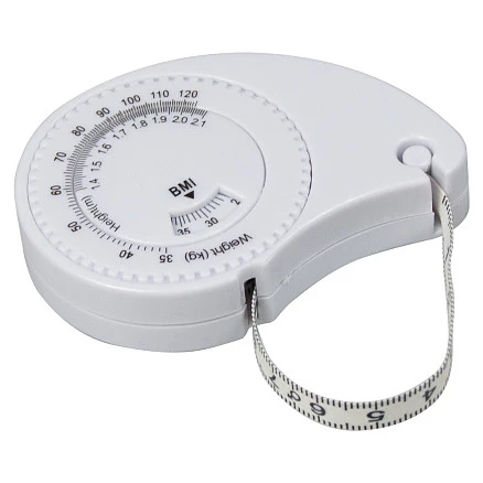 Рулетка Tools Weight, 1,5 метра, белая, пластиковая, с мягкой лентой