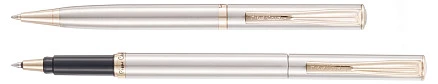 Набор Pierre Cardin PEN&PEN: ручка шариковая + роллер, стальной. Упаковка Е или E