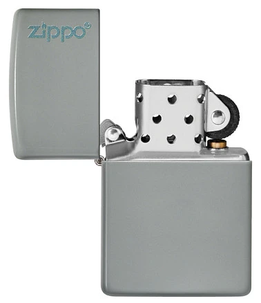 Зажигалка ZIPPO Classic с покрытием Flat Grey, латунь/сталь, серая, глянцевая, 38x13x57 мм