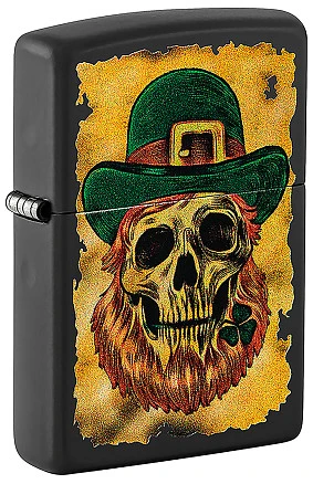 Зажигалка ZIPPO Lucky Map с покрытием Black Matte, латунь/сталь, черная, 38x13x57 мм
