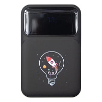 Внешний аккумулятор (powerbank) «Lumen» Print Sample, софт тач, 10 000 mAH, с тремя зарядными шнурами, 22,5W super fast charge, Power Delivery (PD) 20W (dfnn), QC3.0, черный