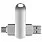 Флеш накопитель USB 2.0 + TYPE C Cupertino, металл, серебристый матовый, 32 GB_СЕРЕБРИСТЫЙ