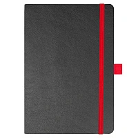 Блокнот Flexy Forest Urban Soft leather  А5, недатированный, с резинкой и петлей для ручки, в гибкой обложке, черно-красный