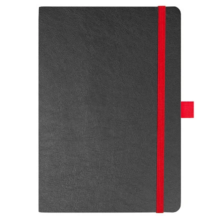 Блокнот Flexy Forest Urban Soft leather  А5, недатированный, с резинкой и петлей для ручки, в гибкой обложке, черно-красный