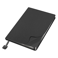 Ежедневник Flexy Velours de Soie Color А5, черный с фольгированным черным срезом, недатированный, в гибкой обложке