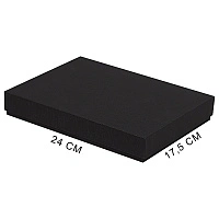 Коробка подарочная, размер 24*17,5*3 см, Solution Superior Delta Fabrique, черная, бежевый ложемент под индивидуальную вырубку