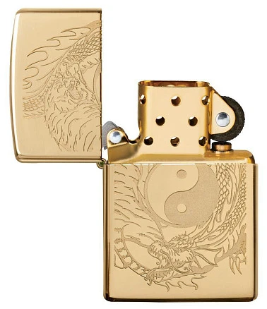 Зажигалка ZIPPO Classic с покрытием High Polish Brass, латунь/сталь, золотистая, 38x13x57 мм