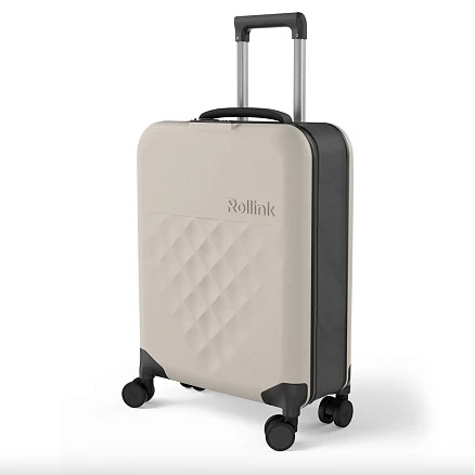 Чемодан складной Rollink Vega 360 55x40x20 см, 4 колеса, серо-бежевый