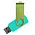 Флеш накопитель USB 2.0 Twister Сolor Mix 16GB, пластик Софт Тач/металл, бирюзовый/светло-зеленый_бирюзовый 11