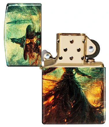 Зажигалка ZIPPO Fire Mage с покрытием 540 Tumbled Brass, латунь/сталь, разно