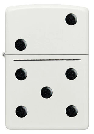 Зажигалка ZIPPO Domino Design с покрытием White Matte, латунь/сталь, белая, матовая, 38x13x57 мм