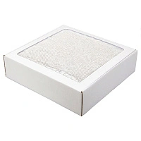 Плед акриловый Super Soft Nature размер 120*160 см, белый, плотность 450гр/м2,  в подарочной белой крафтовой коробке с окошком