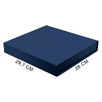 Подарочная коробка, размер 29,7*28,0*4,5 см, Solution Prestige Magnum  Linen с магнитным клапаном, темно-синяя, с ложементом из поролона